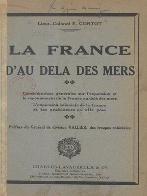 cover image of La France d'au-delà des mers